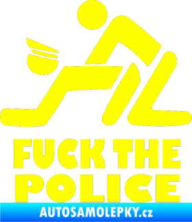 Samolepka Fuck the police 001 žlutá citron