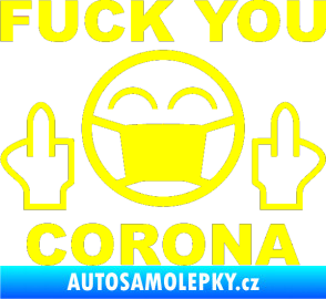 Samolepka Fuck you corona žlutá citron