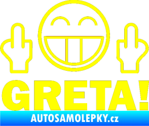 Samolepka Fuck you Greta 002 žlutá citron