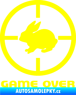 Samolepka Game over lov zajíce žlutá citron