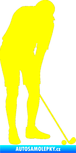 Samolepka Golfista 007 pravá žlutá citron