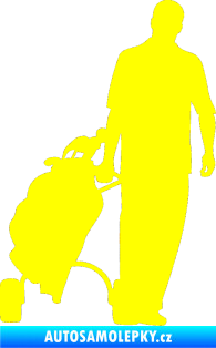 Samolepka Golfista 009 pravá žlutá citron