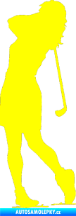 Samolepka Golfistka 015 pravá žlutá citron