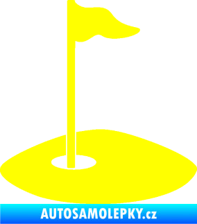 Samolepka Golfová jamka 001 levá žlutá citron