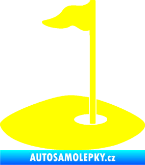 Samolepka Golfová jamka 001 pravá žlutá citron