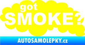 Samolepka Got smoke? nápis diesel dým žlutá citron