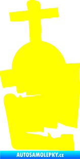 Samolepka Halloween 014 levá náhrobek žlutá citron