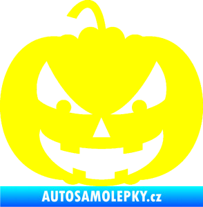 Samolepka Halloween 016 levá dýně žlutá citron