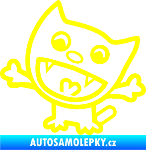 Samolepka Happy cat 001 levá žlutá citron