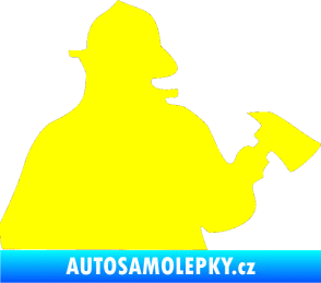 Samolepka Hasič 004 pravá žlutá citron