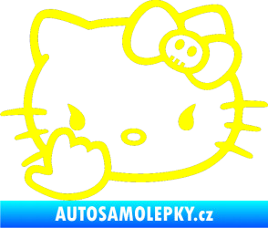 Samolepka Hello Kitty fuck žlutá citron