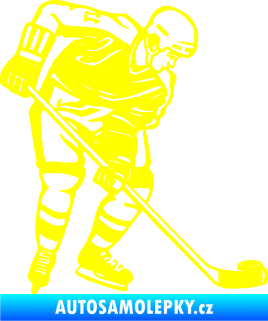 Samolepka Hokejista 029 pravá žlutá citron