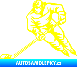 Samolepka Hokejista 030 levá žlutá citron
