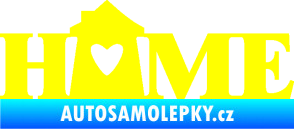 Samolepka Home nápis s domečkem žlutá citron