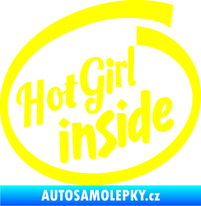 Samolepka Hot girl inside žlutá citron