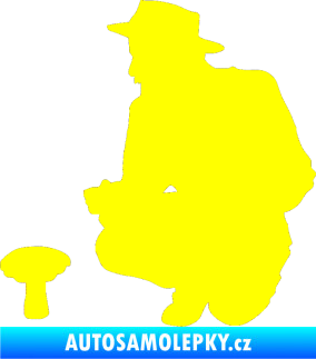 Samolepka Houbař 001 levá žlutá citron