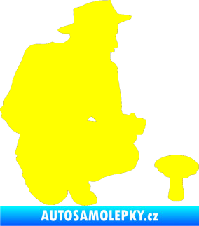 Samolepka Houbař 001 pravá žlutá citron