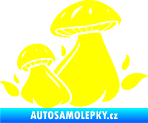 Samolepka Houby 002 pravá žlutá citron