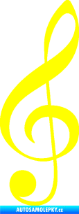 Samolepka Houslový klíč 001  žlutá citron