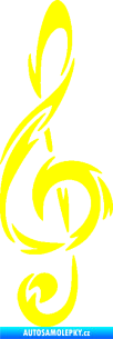 Samolepka Houslový klíč 002 žlutá citron