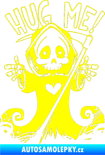 Samolepka Hug Me death smrtka žlutá citron