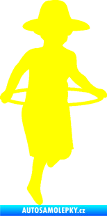 Samolepka Hula Hop 001 pravá dítě s obručí žlutá citron