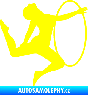 Samolepka Hula Hop 002 pravá gymnastka s obručí žlutá citron