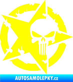 Samolepka Hvězda army 004 Punisher žlutá citron