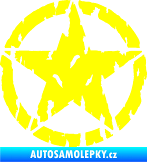 Samolepka Hvězda Army 010 potrhaná žlutá citron