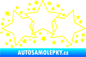 Samolepka Hvězdy a hvězdičky dekor žlutá citron