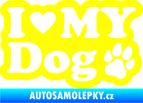 Samolepka I love my dog 002 žlutá citron
