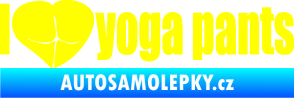 Samolepka I love yoga pants nápis žlutá citron