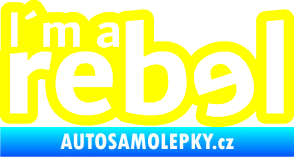 Samolepka I´m a rebel nápis žlutá citron