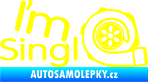 Samolepka I´m single 003 nápis turbo žlutá citron