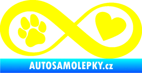 Samolepka Infinity 002 srdce a tlapka pravá žlutá citron