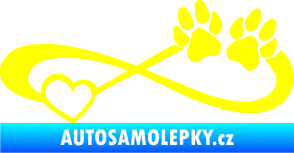 Samolepka Infinity 003 levá srdce a tlapky žlutá citron