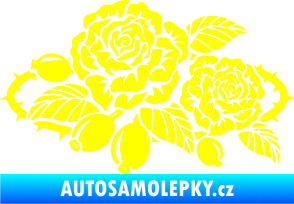 Samolepka Interiér 004 levá růže šípková žlutá citron