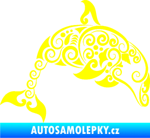 Samolepka Interiér 015 pravá delfín  žlutá citron