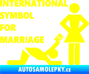 Samolepka International symbol for marriage žlutá citron