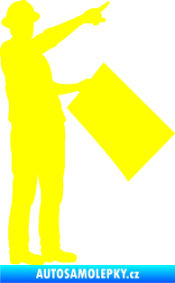 Samolepka Inženýr 001 pravá žlutá citron