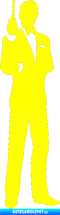 Samolepka James Bond silueta levá žlutá citron