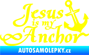 Samolepka Jesus is my anchor žlutá citron
