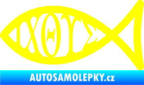 Samolepka Jesus rybička 004 křesťanský symbol znaky žlutá citron