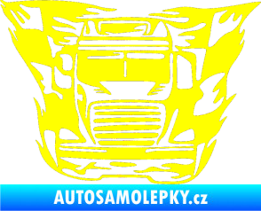 Samolepka Kamion 001 nákladní auto žlutá citron