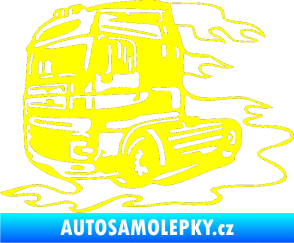 Samolepka Kamion 003 levá nákladní auto žlutá citron