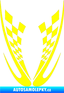 Samolepka Kapota 005 šachovnice žlutá citron