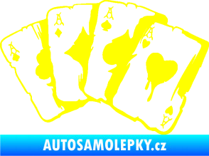 Samolepka Karty 004 žlutá citron