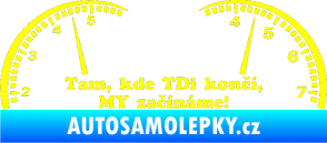 Samolepka Kde TDi končí jedna barva žlutá citron