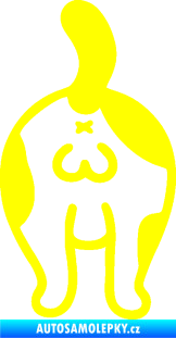 Samolepka Kočičí zadek 002 levá žlutá citron