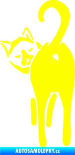 Samolepka Kočičí zadek 004 levá žlutá citron